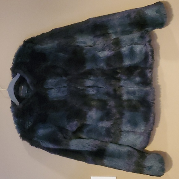 ANN TAYLOR Plaid Plush Faux Fur Jacket Size XS - Picture 4 of 11